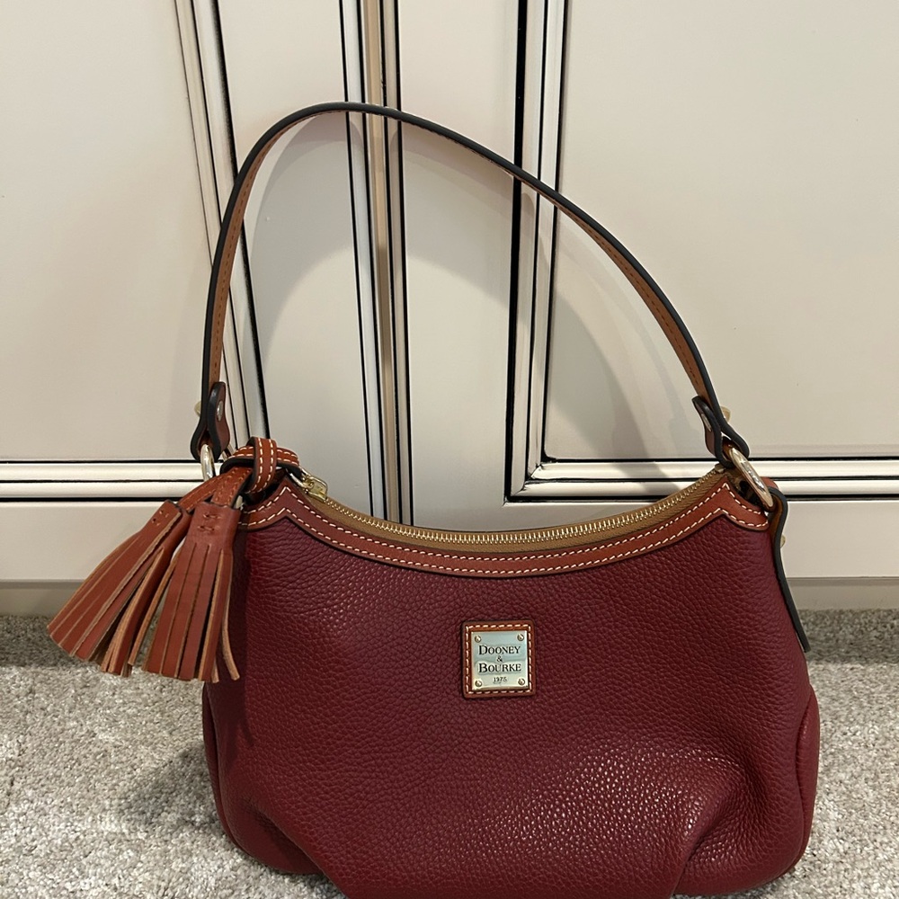Dooney & Bourke Maroon Leather Shoulder Bag